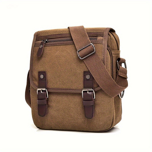 Vintage Canvas Shoulder Bag for Men, Business Crossbody Bag