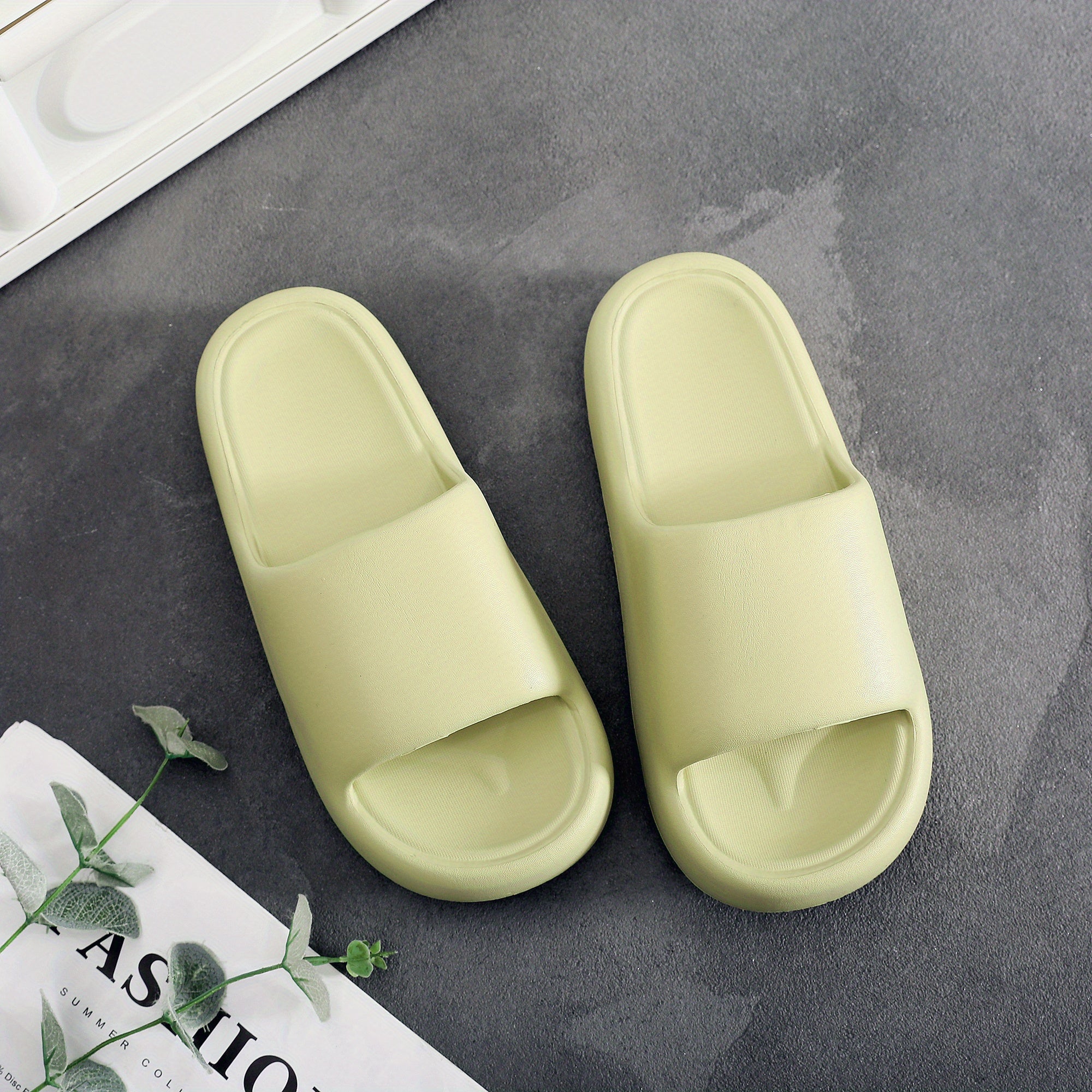 Men's Casual Slip On Platform Slides Unisex Open Toe Anti skid Slippers