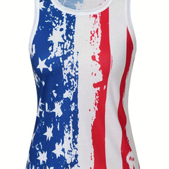 Independence Print Tank Top - Women's Summer Sleeveless Casual Tank