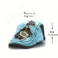 Retro Patch Embroidery Beret Unisex Hip Hop Painter Cap Vintage Flat Hat
