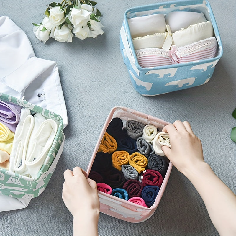 Cotton Linen Waterproof Storage Basket with Handle