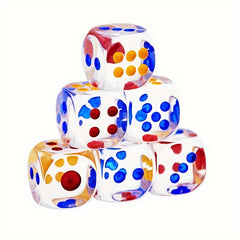 11pcs 16mm Colorful Transparent Acrylic Round Corner Dice