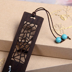 Wooden Painted Peacock Bookmark Chinese Style Peafowl Pendant