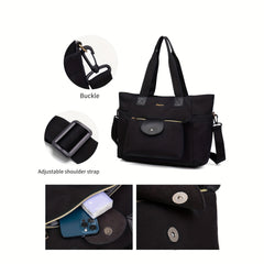 LEQUEEN Spacious Diaper Bag Multifunctional Mommy Tote Durable Oxford Fabric