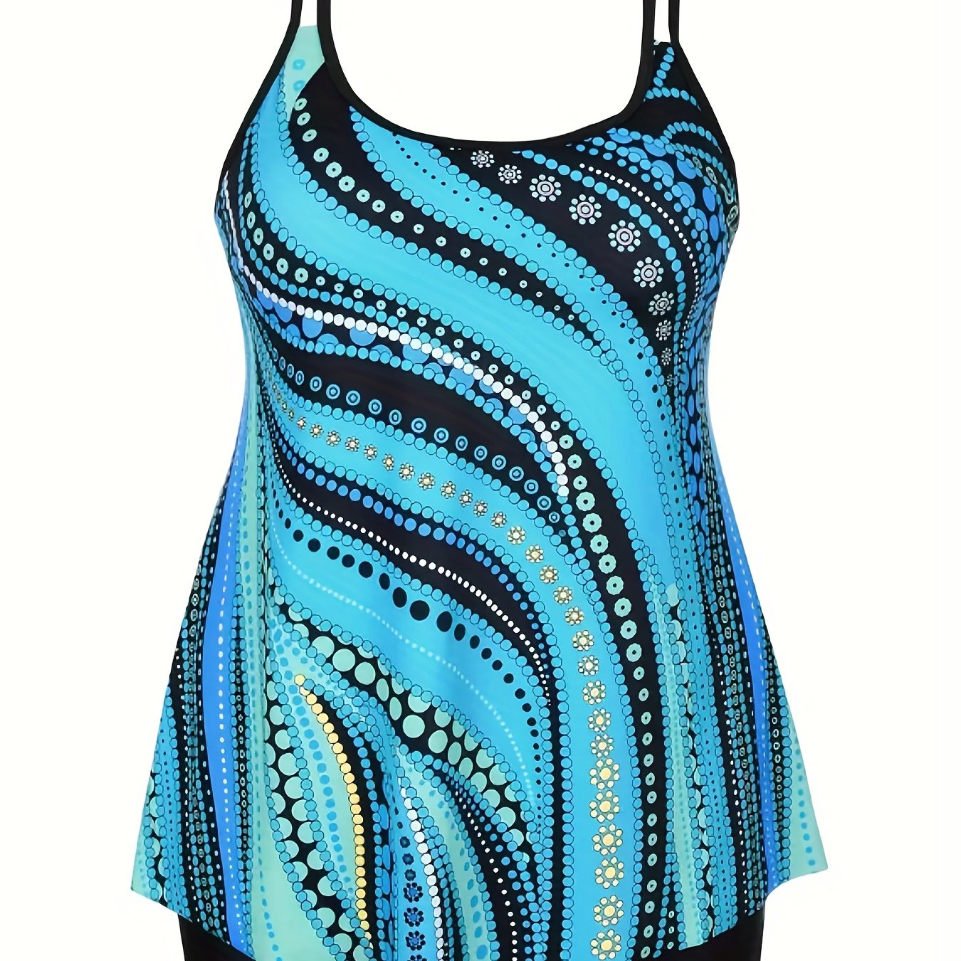 Wavy Stripe Cami Top & Shorts Swimsuit Set