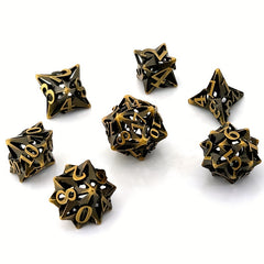7pcs Hollow Dice Creative Spiral Dice Mini 3D Printing Leaf Dice Game Punishment
