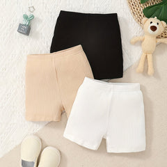 3pcs Baby Knit Shorts Set Comfy Casual Clothes