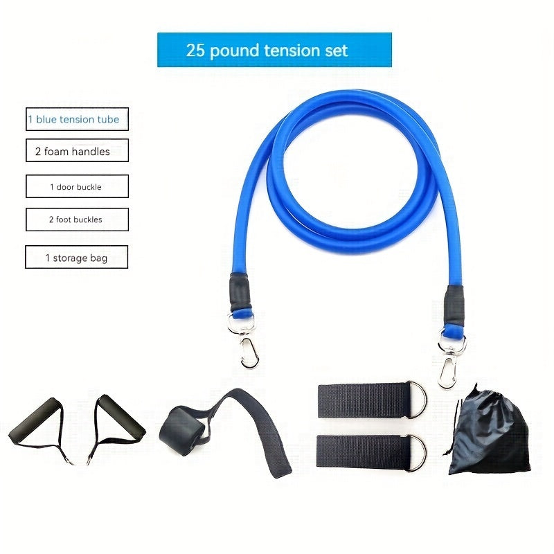 11pcs TPE Yoga Tension Rope Set Fitness Elastic Stretcher Universal