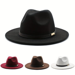 Men's Vintage Cowboy Hat Big Brim Felt Top Hat Jazz Hat