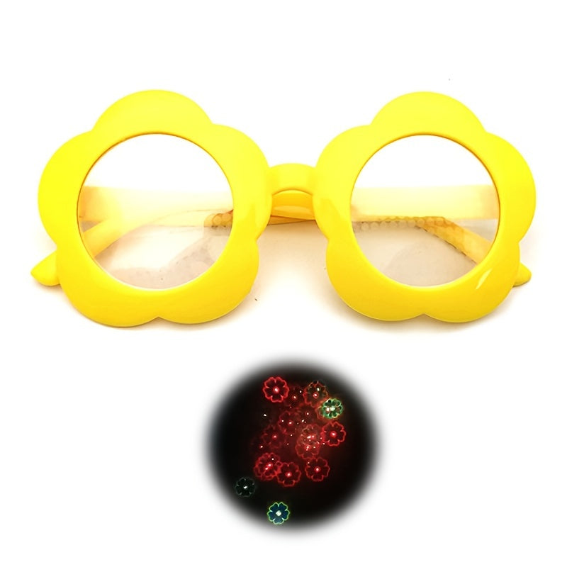 Sunflower Diffraction Glasses Round Sunglasses Colorful Sunnies for Kids