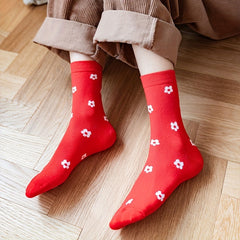 5 Pairs Polka Dot & Plaid Socks Women's Christmas Mid Tube Stockings