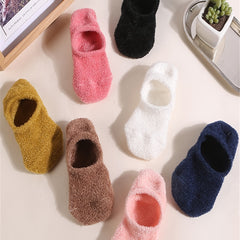7 Pairs Non Slip Pastel Plush Socks Women's Stockings