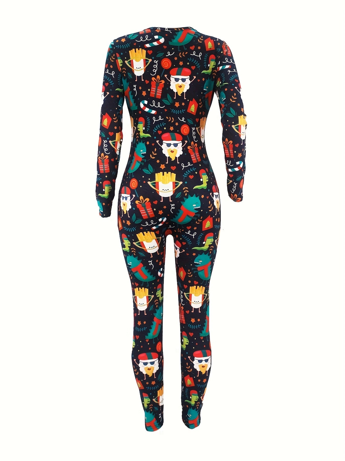 Christmas Print Lounge Jumpsuit Women's Loungewear