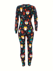 Christmas Print Lounge Jumpsuit Women's Loungewear