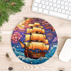 Pirate Round Mouse Mat 7.87 x 7.87 x 0.1inch