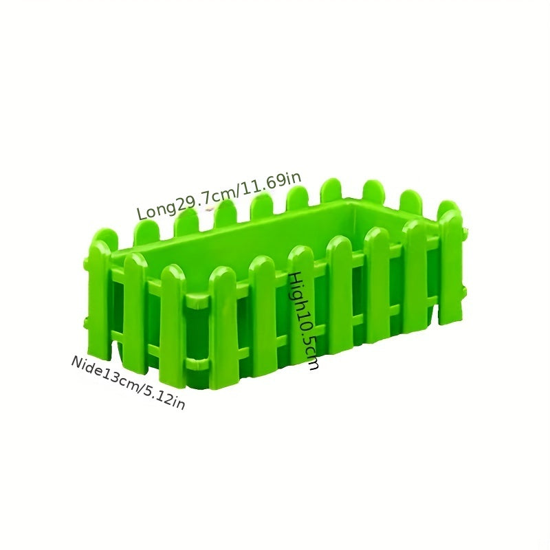 Rectangular Fence Flower Pots for Balcony, Pastoral Design