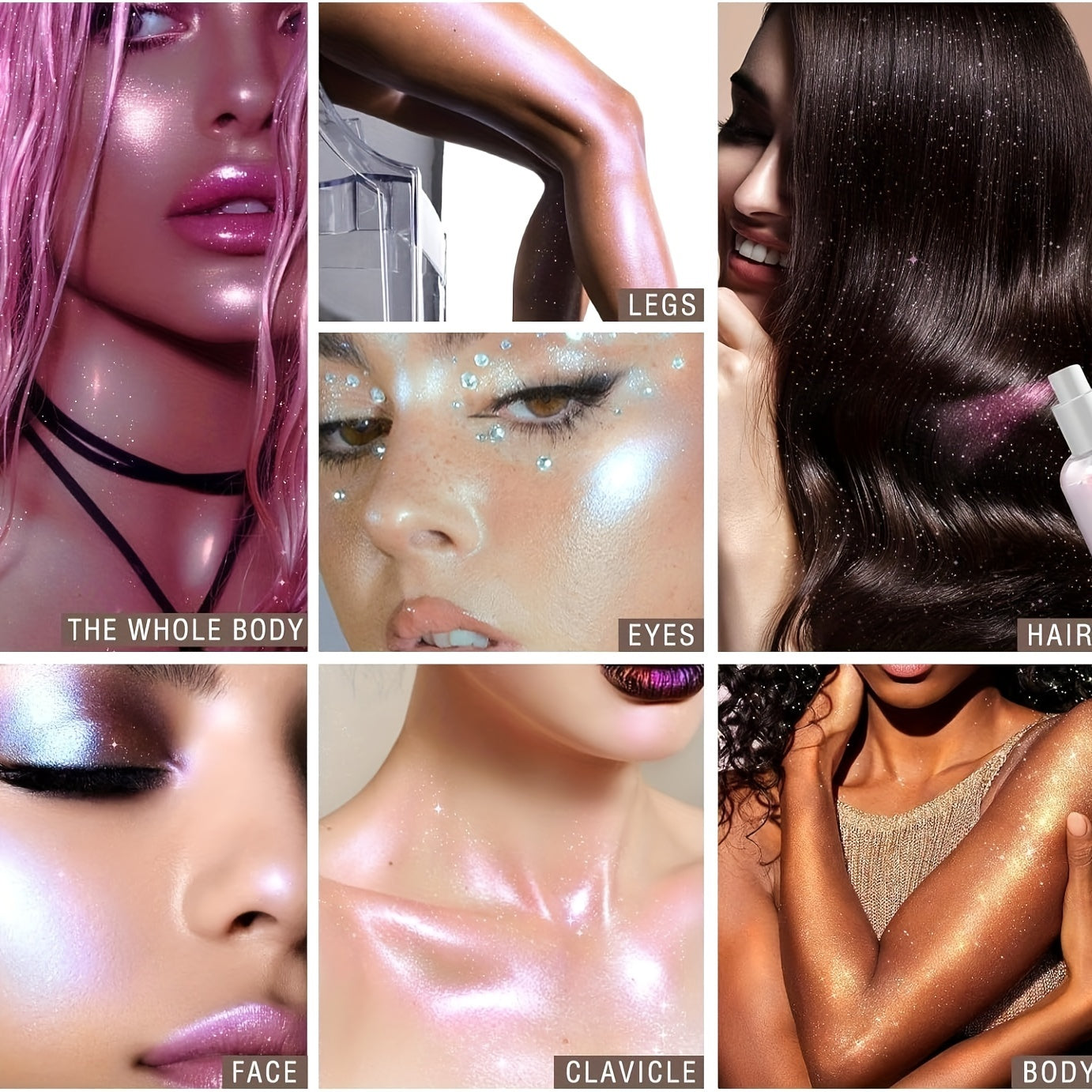 Radiant Body Highlight Spray Fine Glittery Shimmer Iridescent Stage Makeup
