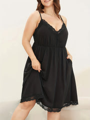 Contrast Lace V Neck Nightdress