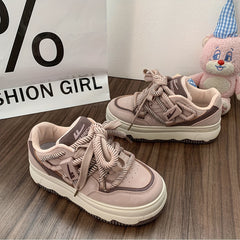 Women's Retro Lace up Skate Shoes Lightweight Platform Sneakers
