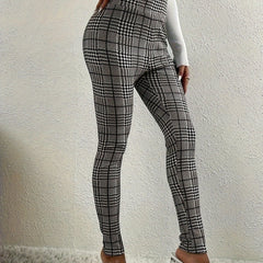 Plaid Print High Rise Leggings