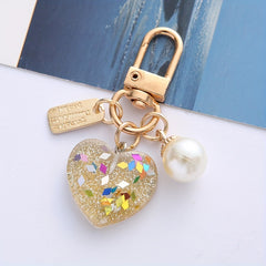 Women's Heart Shaped Pendant Keychain Bag Decor Year Gift