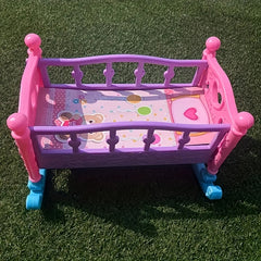 Charming Pink Doll Bed - Ideal for Dollhouses