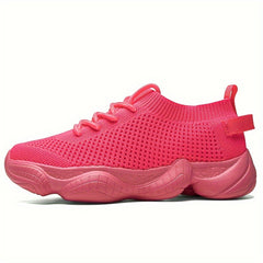 Women's Mesh Breathable Platform Sneakers - Casual Sports