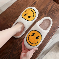Cozy Lightning Smile Face Slippers for Women