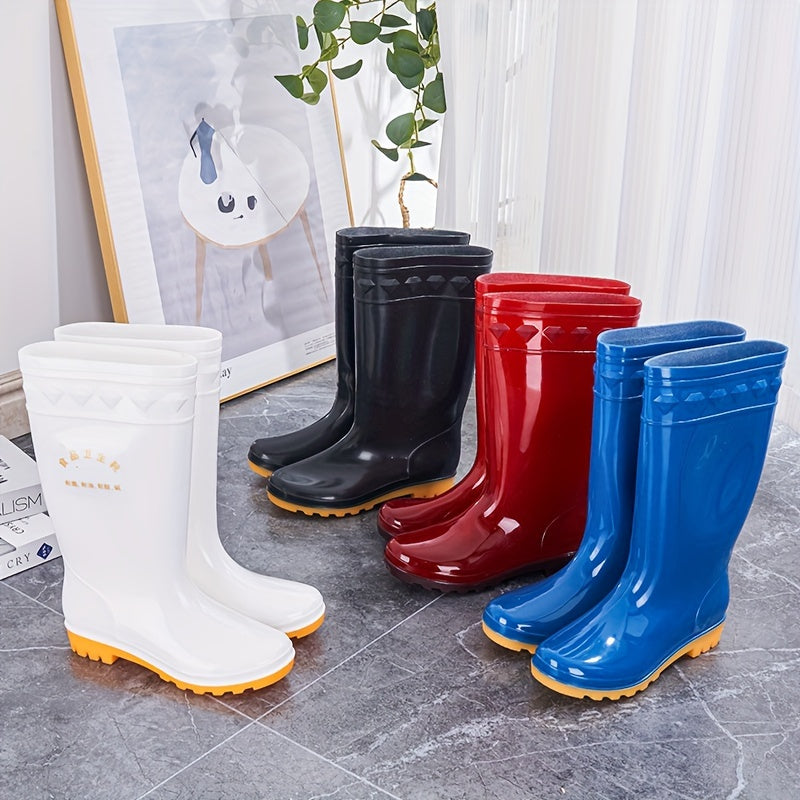 Women's Waterproof High Top Rain Boots Non-slip Outdoor Garden Shoes