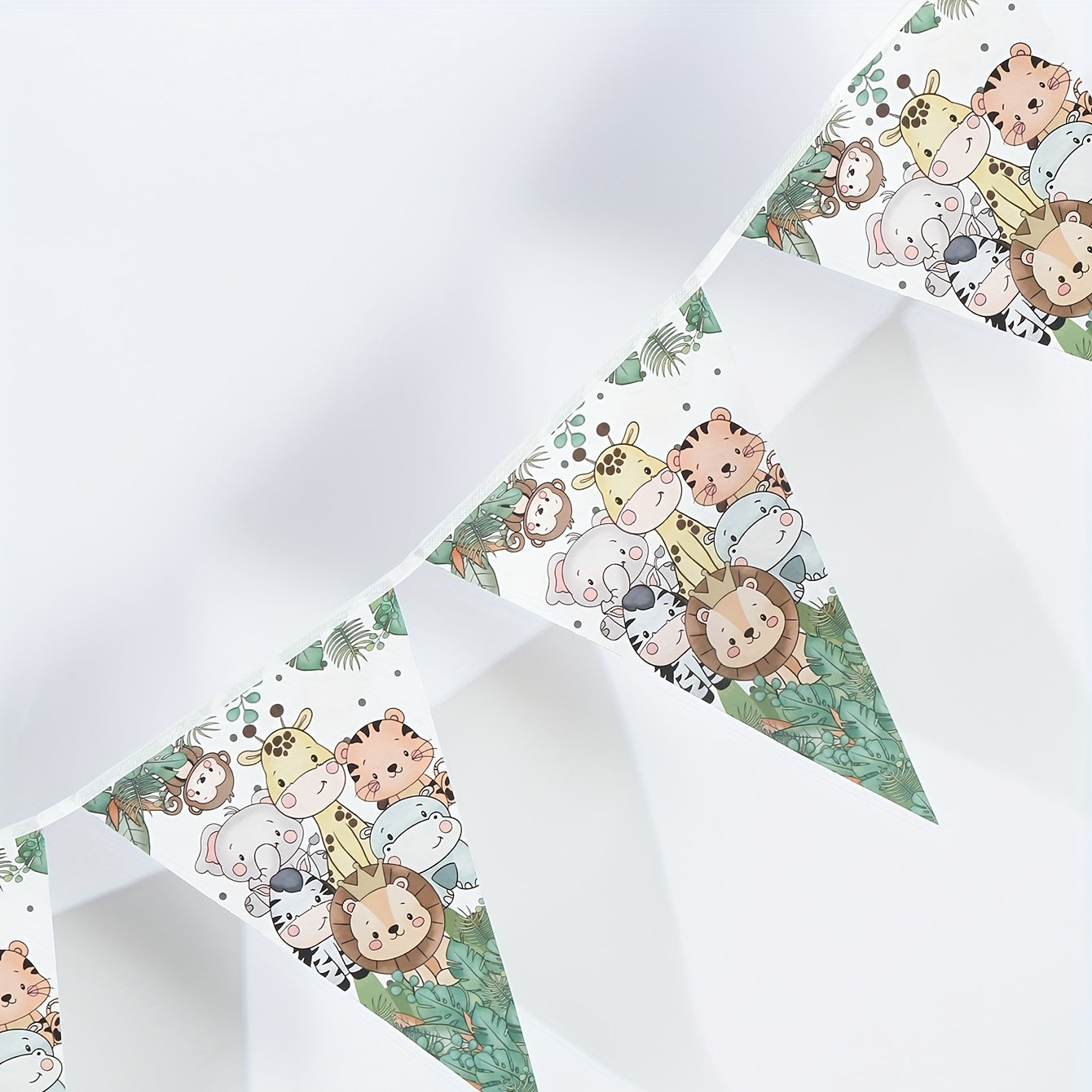 Lion Giraffe Triangle Banner Jungle Theme Party Supplies