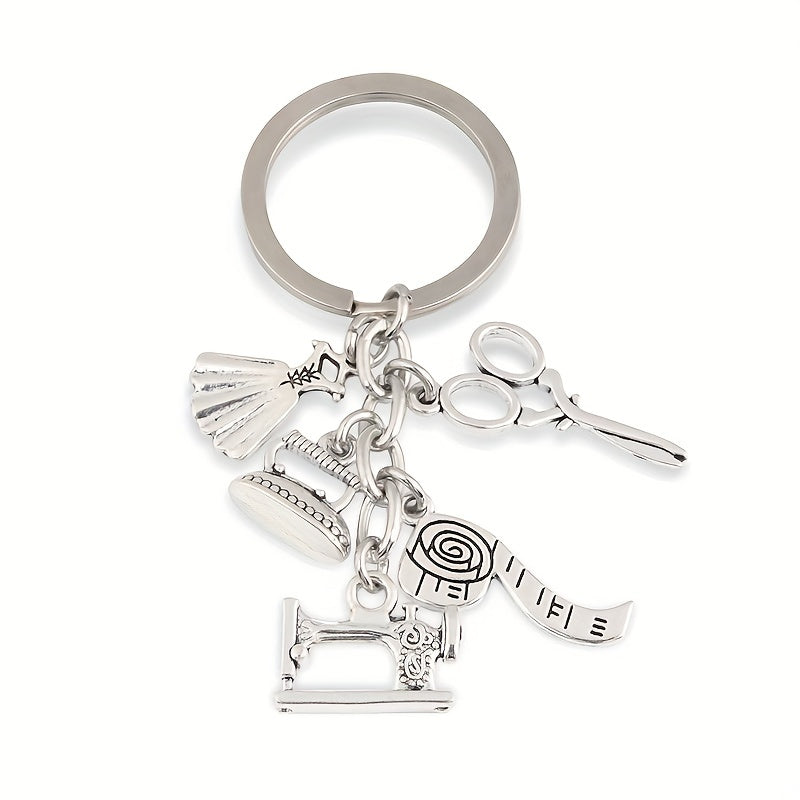 Y2K Metal Sewing Machine Key Chain for Women Girl Gift