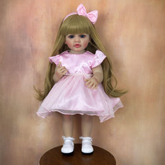 Reborn Baby Girl Doll Pink Bow Tutu Dress Vinyl Lifelike
