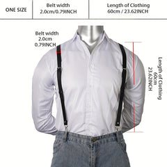 Men's Shoulder Strap Harness Retro Suit Suspender Pants