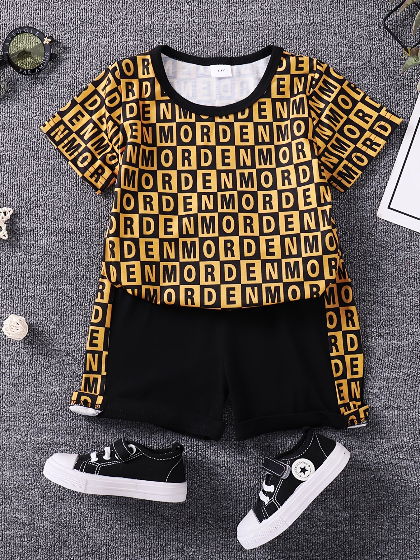 Toddler Boys Cotton T Shirt Matching Shorts Crew Neck Short Sleeve Tee Top Botto