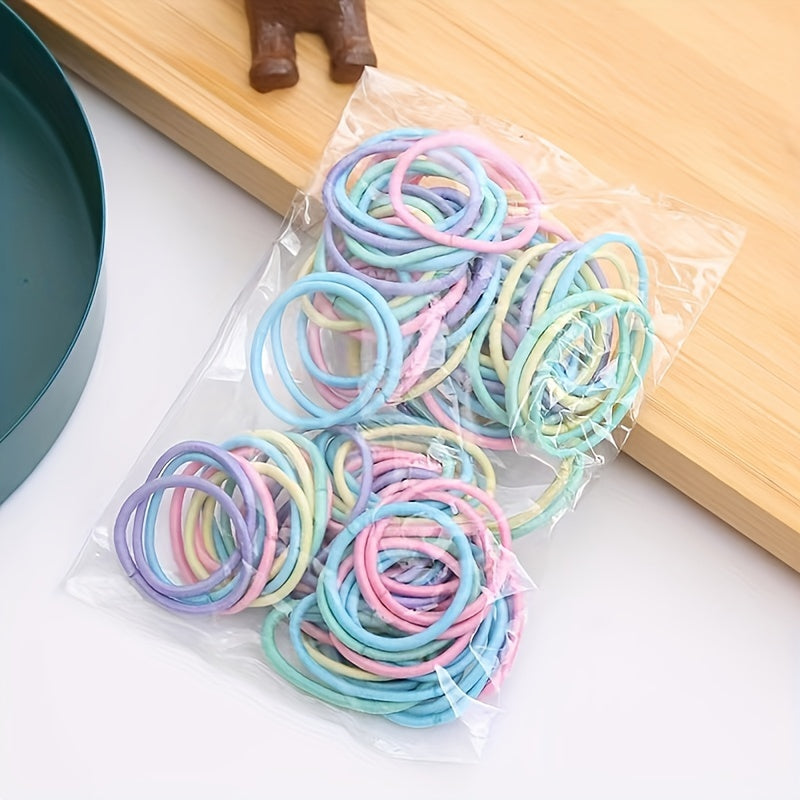 100pcs Girls Hair Tie Ponytail Holders Scrunchies Colorful Accessories