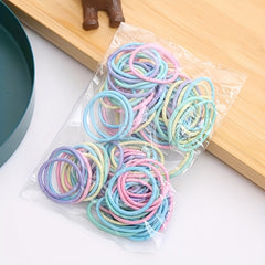 100pcs Girls Hair Tie Ponytail Holders Scrunchies Colorful Accessories