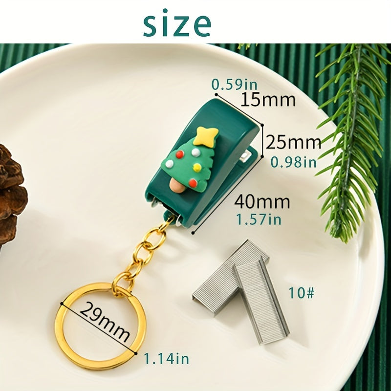 Christmas Mini Desktop Stapler Keychain