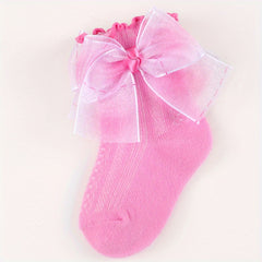 Girls Colorful Bow Short Crew Socks for Kids