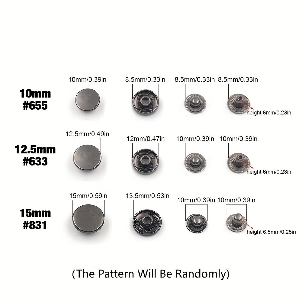 Metal Snaps Fasteners Button for Leathercraft Clothes Garment Bags