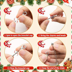 Christmas Advent Calendar 24 Days DIY Bracelet Making Kit for Girls