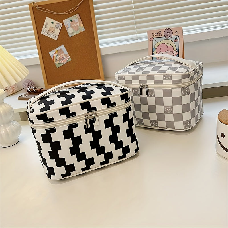 Portable Large Capacity Cosmetic Bag with Handle for Toiletries