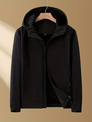 Men's Warm Fleece Hooded Jacket for Fall Winter