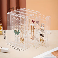 Transparent Jewelry Box Three drawer Earring Storage Box