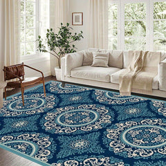 Soft Fluffy Plush Area Rug Vintage Floral Indoor Shaggy Rug