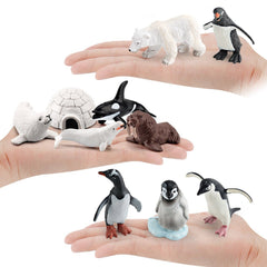 Set of 26 Wild Polar Marine Animals for Education
