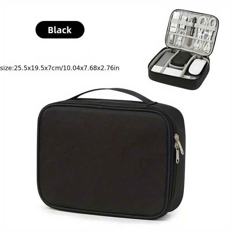 Portable Storage Bag Zipper Data Cable Handbag Organizer
