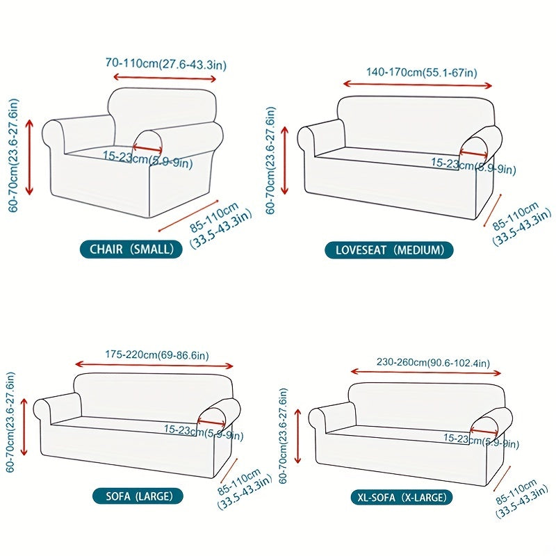 1pc Four Seasons Solid Elastic Sofa Slipcover Furniture Protector