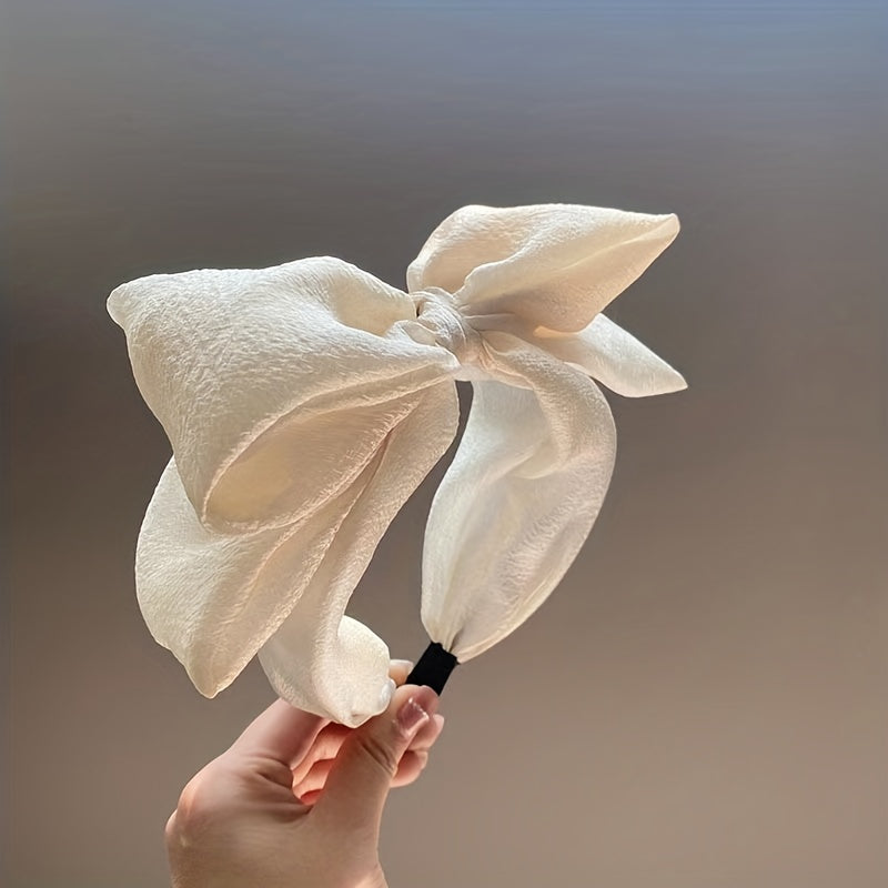 Seersucker Oversized Bow Headband Wide Brimmed Sweet Hair Accessories