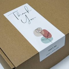 50pcs Thank You Sealing Stickers Rectangle for Packaging Box