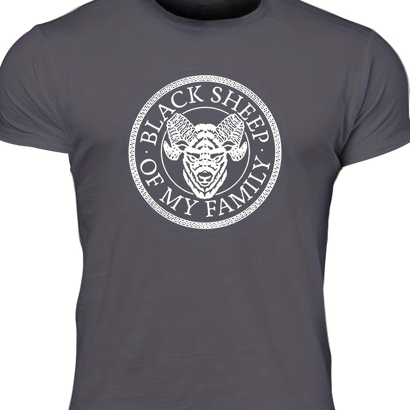 Family Sheep Men's Graphic Tee Crew Neck Shirt